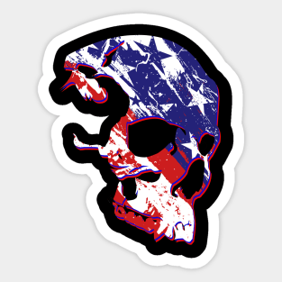 American Patriotic Skull Attribute Sticker